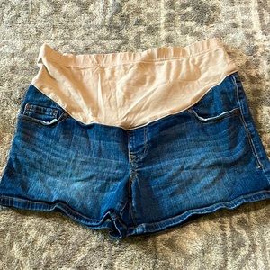Maternity Full Panel denim shorts